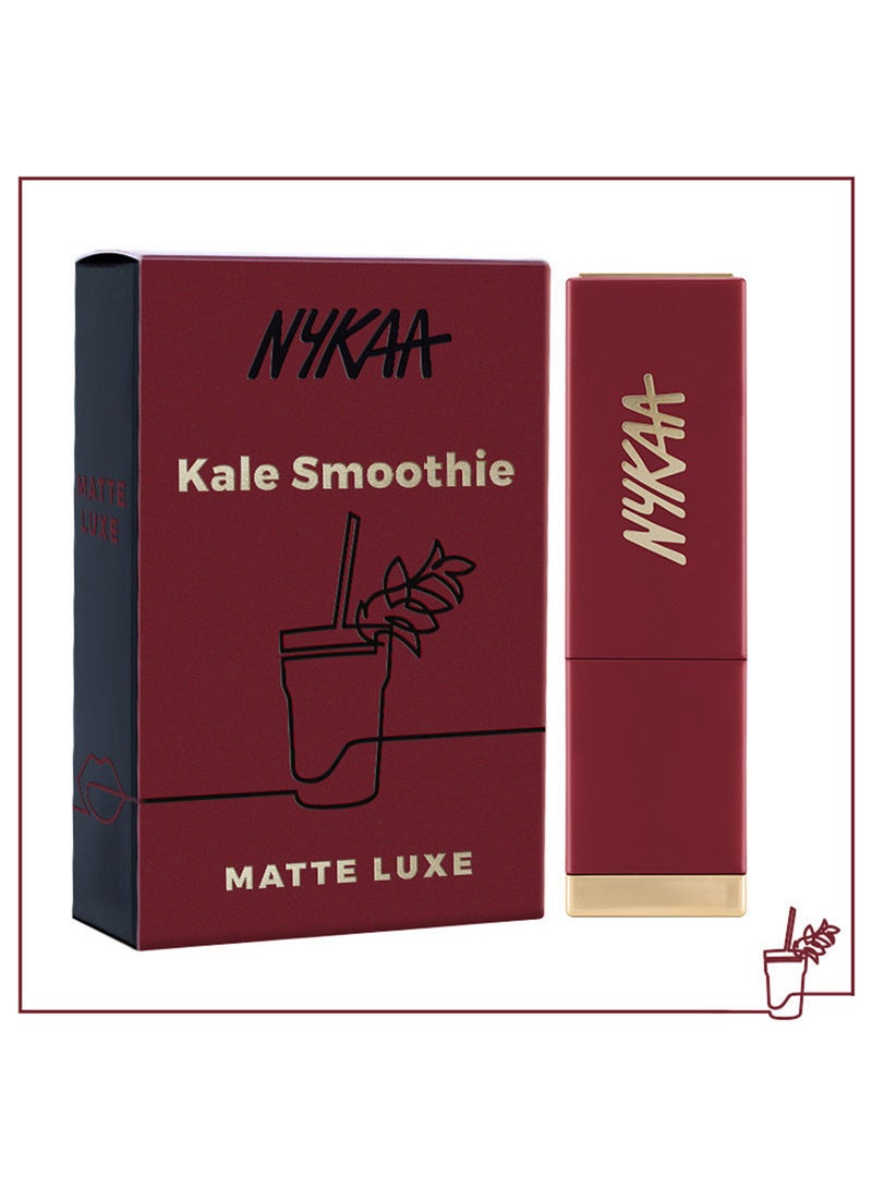 Nykaa Brown Matte Luxe Lipstick Red Kale Smoothie For Velvel Matte Finishhigh - Image 1