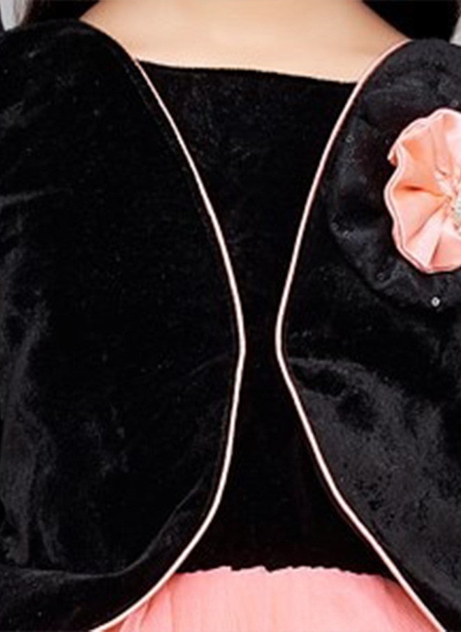 PinkChick Black Velvet Maxi Dress For Girls - Image 2
