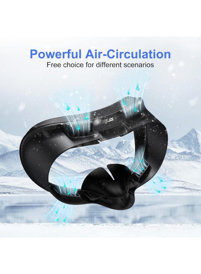 STARTRC GAMES Facial Interface Cooling Fan for Meta Quest 3S Accessories, Soft PU Leather & Ice Silk Cotton Face Pad Compatible with Oculus Quest 3S, Adjustable Fan to Relieve Lens Fogging (3 Speeds) - Image 5