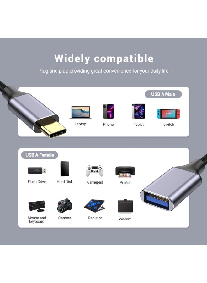 USB Female to C Male Cable(1M/3.3 Ft),Type-C Adapter,USB C to USB 3.0 Adapter,C Female to A Male for Phone/Laptop/Tablet/Switch USB-C Device - Image 2