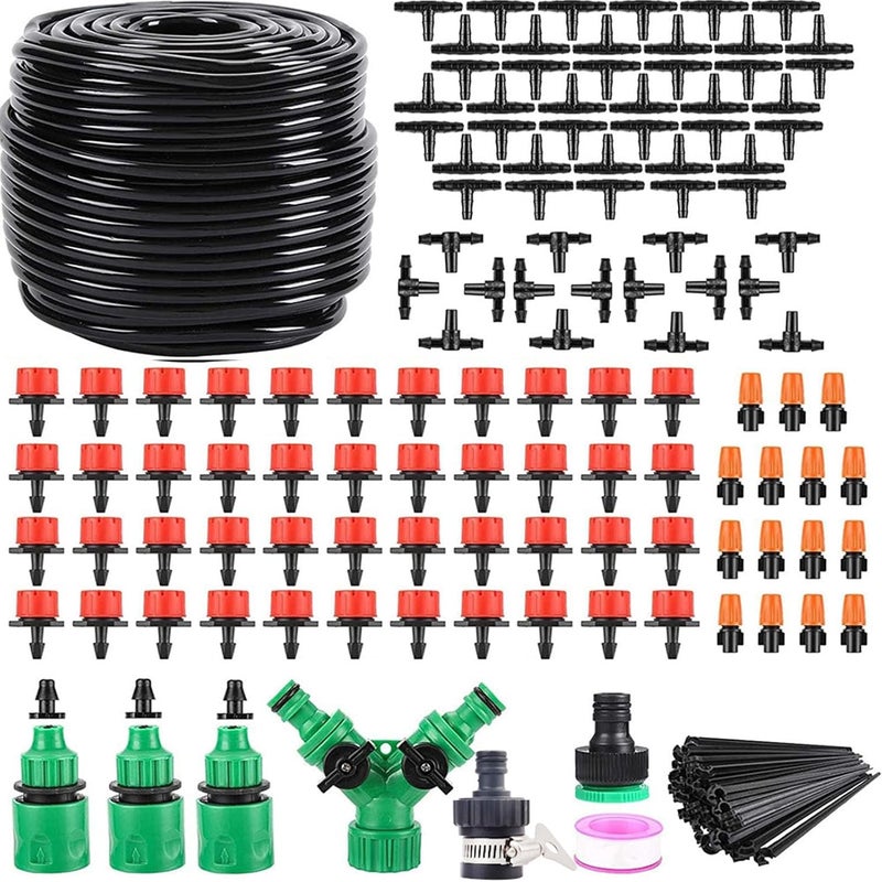 LIXINDEE 164 FT Drip Irrigation System Kit, Automatic Garden Watering System, 1/4" Blank Distribution Tubing Watering Drip Kit for Greenhouse, Lawn, Raised Bed, Micro Misting Plant Sprinkler System - Image 1