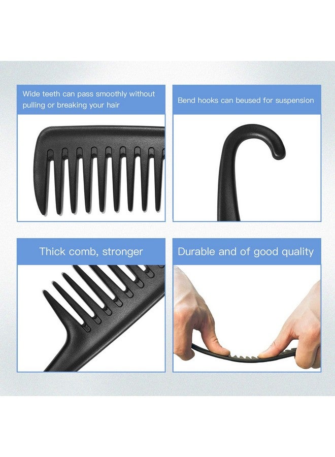 Wapodeai Wide Tooth Comb Shower Comb With Hook, Good for Curly Hair Wet Dry, Premium Tangle Free Combs Black. - Image 5