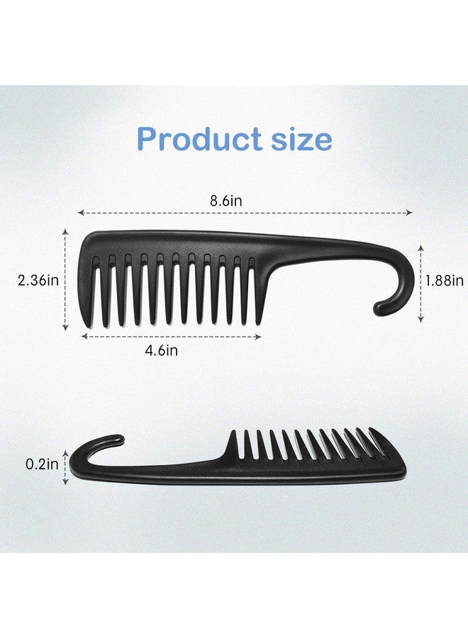 Wapodeai Wide Tooth Comb Shower Comb With Hook, Good for Curly Hair Wet Dry, Premium Tangle Free Combs Black. - Image 3