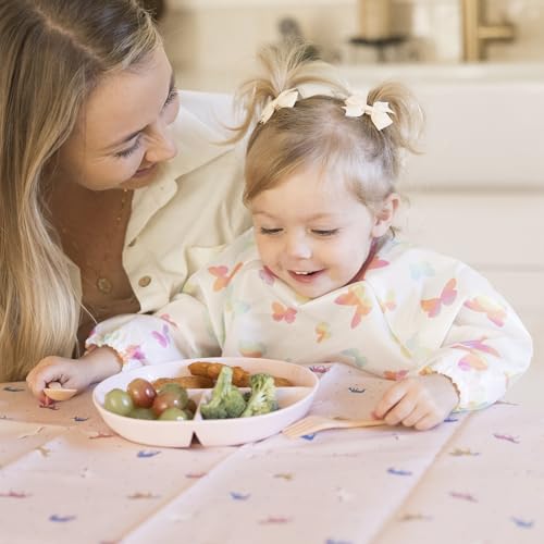 Tiny Twinkle Long Sleeve Bib for Babies & Toddlers – Waterproof Smock Bib for Eating – Machine Washable & Mess-Proof, Baby Feeding Essential & Shower Must-Have(Butterflies, 6–24M) - Image 2
