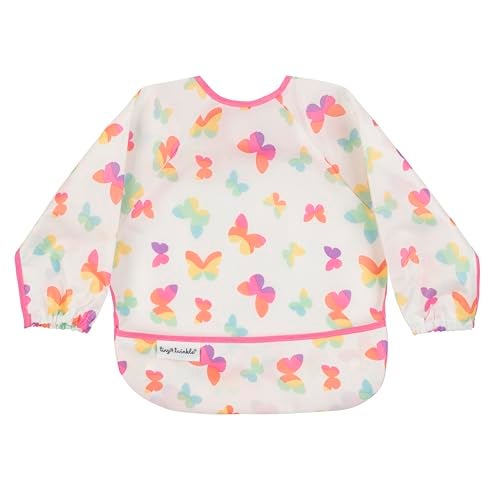 Tiny Twinkle Long Sleeve Bib for Babies & Toddlers – Waterproof Smock Bib for Eating – Machine Washable & Mess-Proof, Baby Feeding Essential & Shower Must-Have(Butterflies, 6–24M) - Image 1