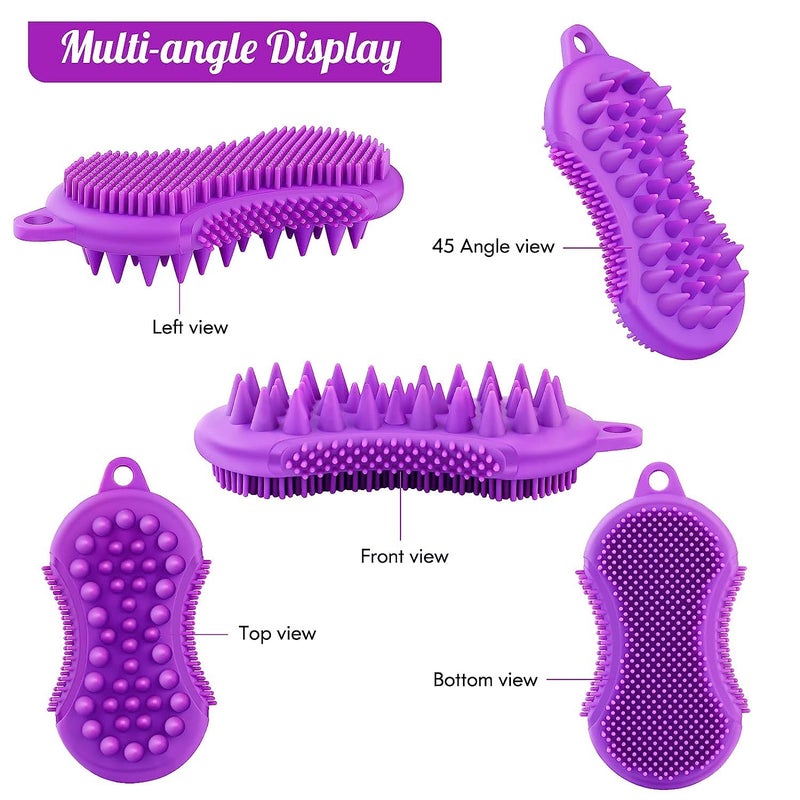 Orrda Soft Silicone Bath Shower Massage Body Cleaning Wash Shampoo Brush | Body Scrubber Shower Bath Wash Brush for Women Men Baby Sensitive Skin, Easy to Clean (Multicolor) - Image 3