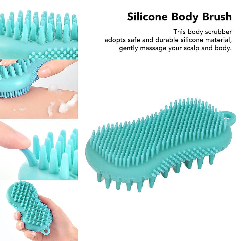 Orrda Soft Silicone Bath Shower Massage Body Cleaning Wash Shampoo Brush | Body Scrubber Shower Bath Wash Brush for Women Men Baby Sensitive Skin, Easy to Clean (Multicolor) - Image 4