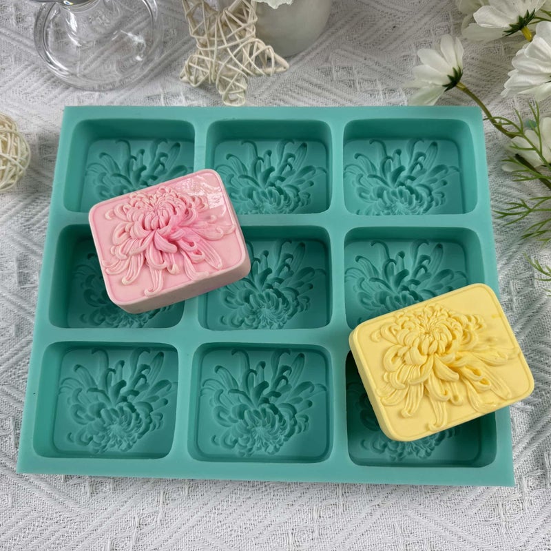 Great Mold 9 Cavities Daisy Flower Silicone Mold Tray for Natural Soap Making,Flower Soap Molds Candle Wax Molds,Handmade Soap Mould - Image 3