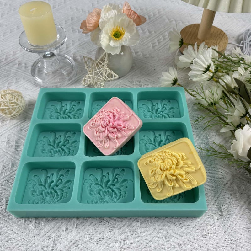 Great Mold 9 Cavities Daisy Flower Silicone Mold Tray for Natural Soap Making,Flower Soap Molds Candle Wax Molds,Handmade Soap Mould - Image 5