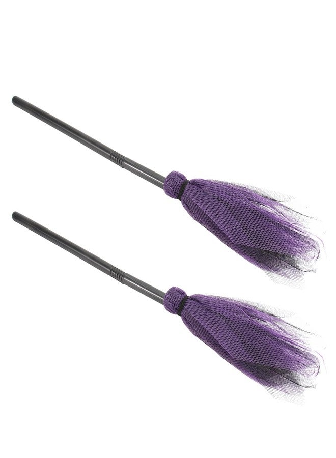 Sewroro 2pcs Halloween Witch Broom - Plastic Broomstick for Cosplay, Animated Moving Witches Accessory (Random Color) - Image 1