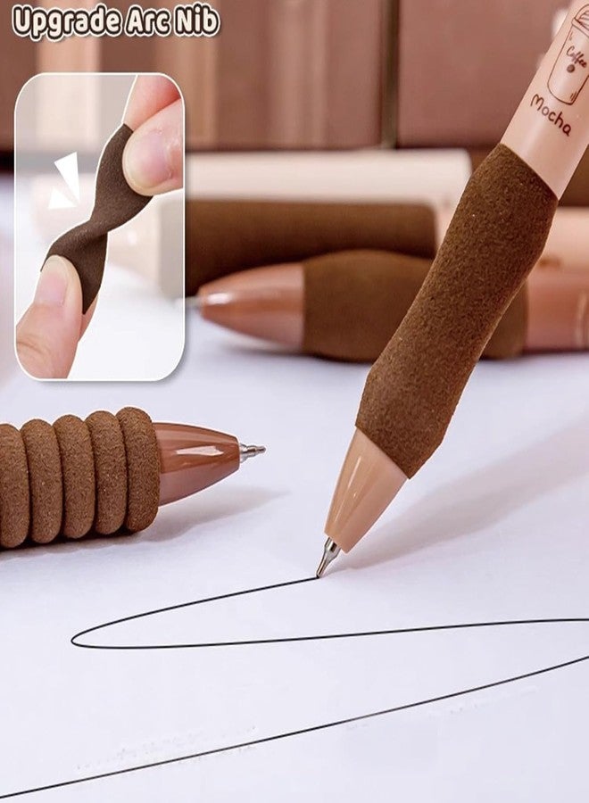 COOFANDY Coffee Theme 5Pcs Cute Gel Pens, Retractable Quick Dry Blue Ink Gel Pens 0.5mm Kawaii Fine Point Smooth Writing Pens for Journaling Note Taking Aesthetic Pens for Office School Supplies - Image 2
