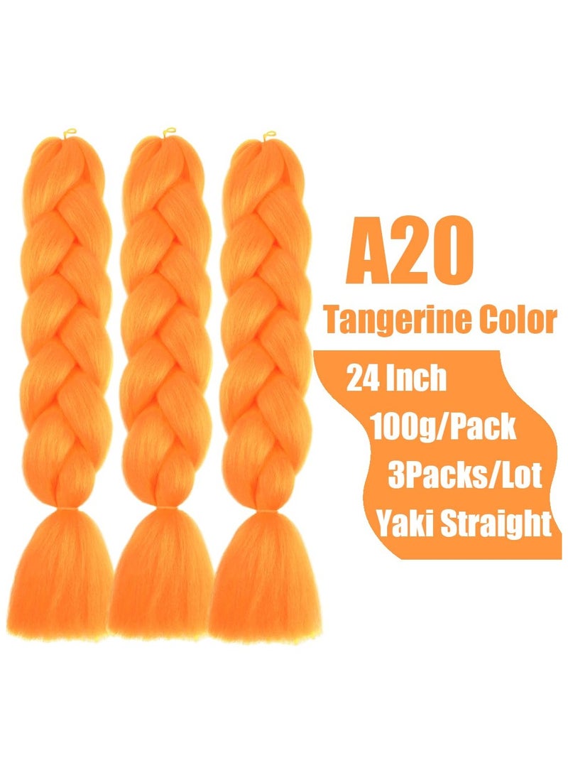 إستيل وصلات شعر أفريقية، وصلات شعر كروشيه تجديل شعر صناعي عالي الحرارة من الألياف الاصطناعية ياكي جامبو تجديل الشعر (برتقالي، 3 قطع) - Image 2