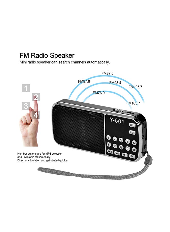 Digital Portable MP3 Speaker Audio Player V344 Black/Grey - Image 5