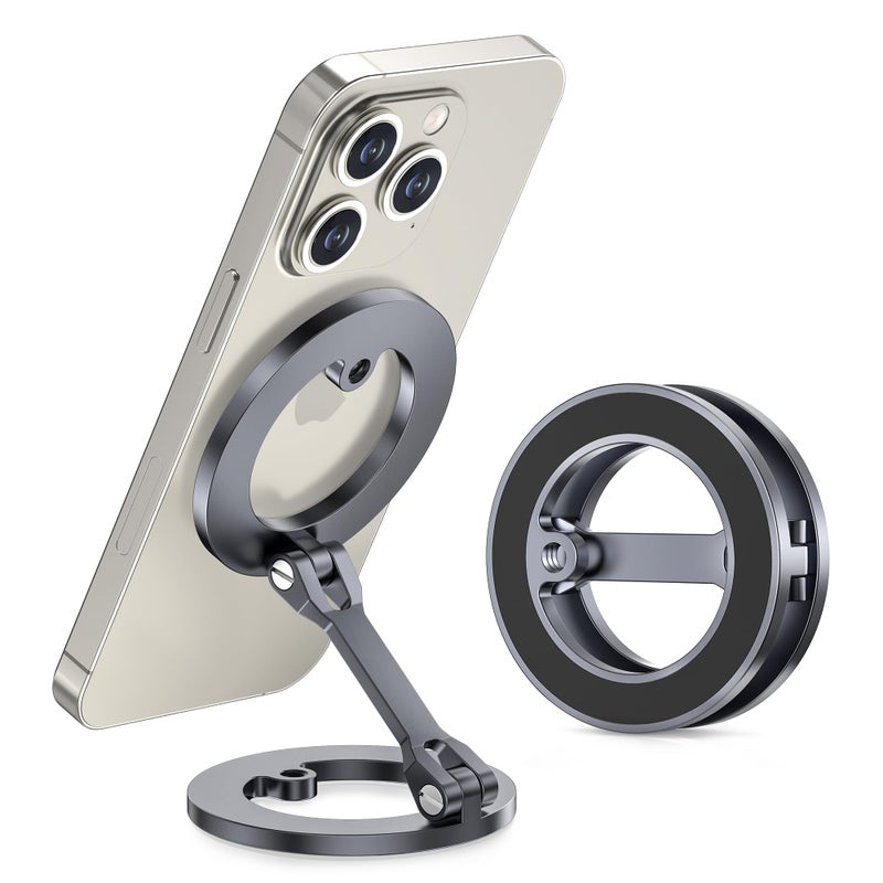 Itramax Magnetic Phone Holder for Gym,Double Ring Magnetic Gym Phone Stand,360Â° Adjustable Cell-Phone Mount for iPhone 17 Air 16 15 14 13 12 Pro Max,Mag/Safe Case,Metal Surfaces,Alloy Base,Golf Cart - Image 1
