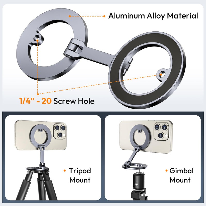 Itramax Magnetic Phone Holder for Gym,Double Ring Magnetic Gym Phone Stand,360Â° Adjustable Cell-Phone Mount for iPhone 17 Air 16 15 14 13 12 Pro Max,Mag/Safe Case,Metal Surfaces,Alloy Base,Golf Cart - Image 5