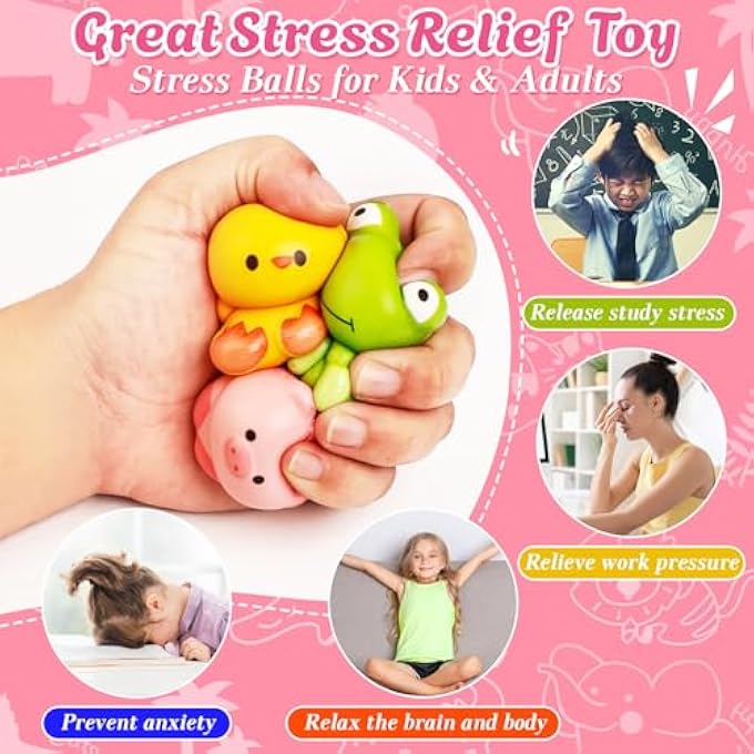 Adisher 24 Pack Valentines Day Gifts for Kids, Valentines Cards for Kids Classroom with Animal Squishy Toys Slow Rising Stress Relief Fidget Toys Valentines Exchange Gifts Classroom Valentines Party Favors - Image 4