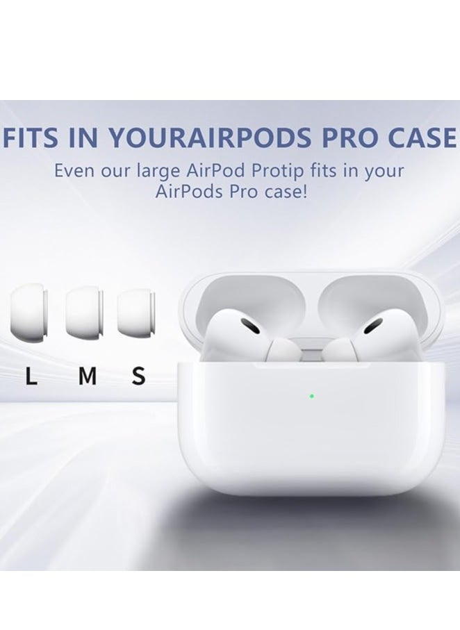 Generic 12 Pieces Replacement Ear Tips for AirPods Pro/AirPods Pro 2 Silicon Ear Buds Tips with Noise Reduction Hole, Silicone Ear Tips with Portable Storage Box and Fit in The Charging Case (S/M/L,6 Pairs)  - Image 4