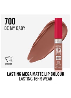 RIMMEL LONDON أحمر شفاه سائل يدوم طويلاً ميجا مات 700 بي ماي بيبي  - Image 4