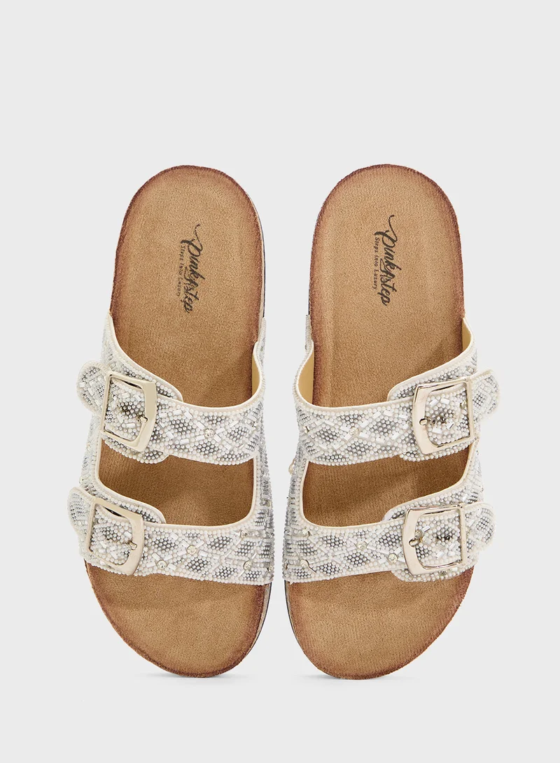 Pink Step Ladies Casual Flat Sandal