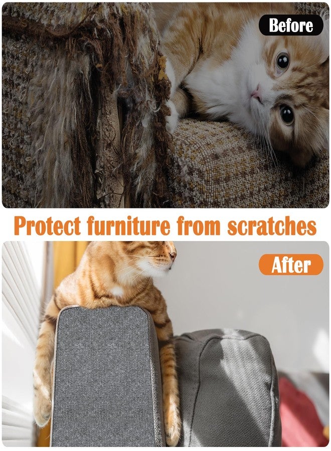 Inchoco Cat Scratch Furniture Protector - 78.7" x 15.8" Trimmable Self-Adhesive Cats Claws Scratch Pads, Sisal DIY Climbing Couch Protector for Scratch Post Cat Tree Replacement Indoor (Light Gray) - Image 4