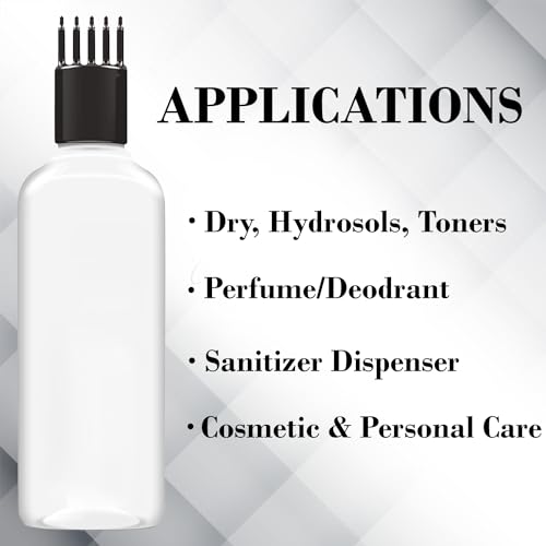 ERZA Hair Root Comb Applicator Bottle For Applying Hair Oil Shampoo and Medicine, Oil Applicator Bottle For Scalp, 100ml Applicator Hair Root Bottle, Transparent Bottle, Black Comb, Pack of 2 - Image 5
