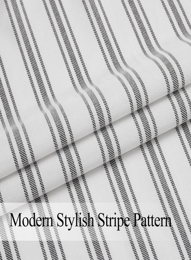 ZJDECOR Stripe Kitchen Window Valances,Black Stripes on White Cotton Blended Light Filtering Fabric,Farmhouse Window Treatment,Rod Pocket Top,55" Wx15 L(Pack of 1) - Image 5