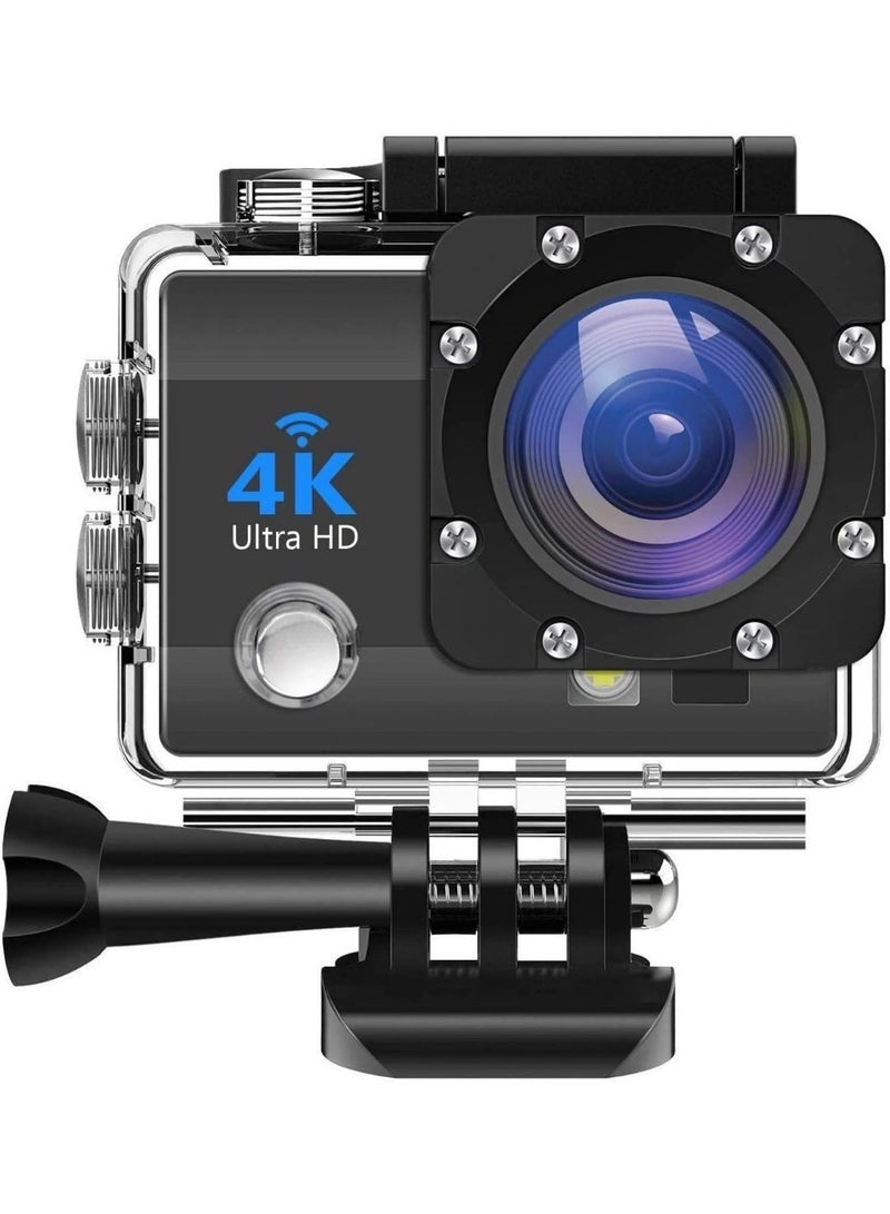 كاميرا 4K، كاميرا رياضية بدقة 16 ميجابكسل، كاميرا فائقة الوضوح بتقنية واي فاي، مقاومة للماء، عدسة بزاوية واسعة 170 درجة عالية الوضوح، كاميرا تحت الماء مع بطاريتين قابلتين لإعادة الشحن، شاشة عالية الوضوح 2.0 بوصة - Image 5