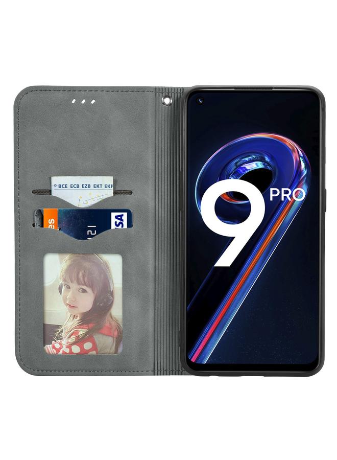 S-TOP Case For OPPO Realme 9 Pro Retro Skin Feel Magnetic Horizontal Flip Leather Phone Case - Image 3