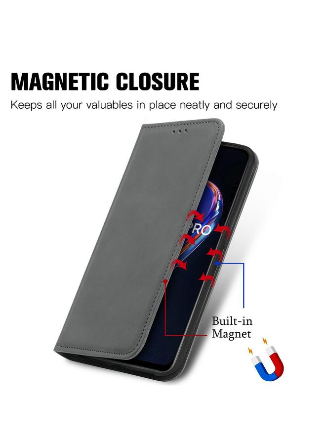 S-TOP Case For OPPO Realme 9 Pro Retro Skin Feel Magnetic Horizontal Flip Leather Phone Case - Image 5