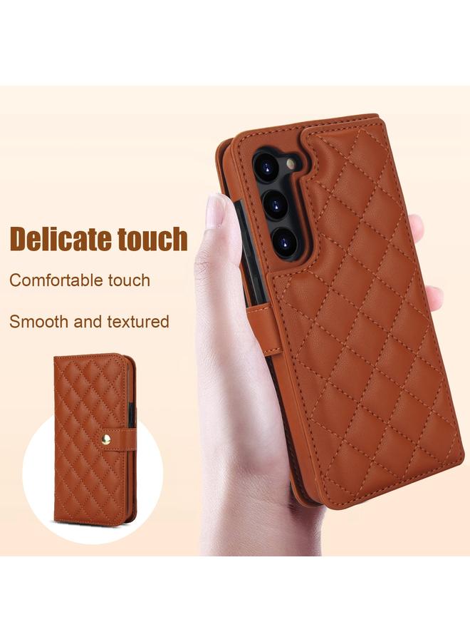 اس-توب جراب هاتف Samsung Galaxy S23 5G Crossbody متعدد الوظائف من الجلد المعين - Image 3