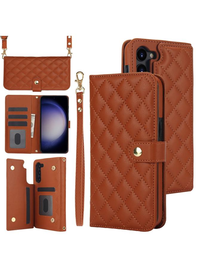اس-توب جراب هاتف Samsung Galaxy S23 5G Crossbody متعدد الوظائف من الجلد المعين - Image 1