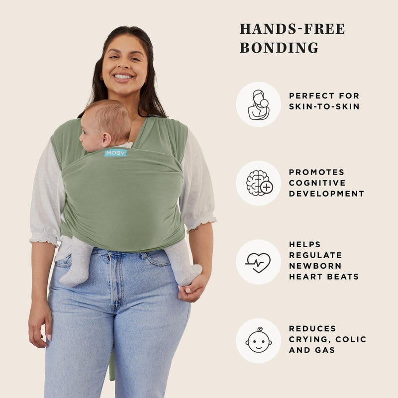 موبي Moby Baby Wrap Carrier Classic for Newborns to Toddlers (8-33lbs), Infant Sling Carrier, Lightweight  Hands Free Design, Adjustable for All Body Types (Pear) - Image 5
