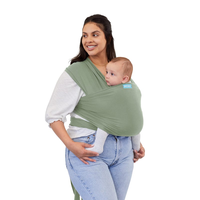 موبي Moby Baby Wrap Carrier Classic for Newborns to Toddlers (8-33lbs), Infant Sling Carrier, Lightweight  Hands Free Design, Adjustable for All Body Types (Pear) - Image 1
