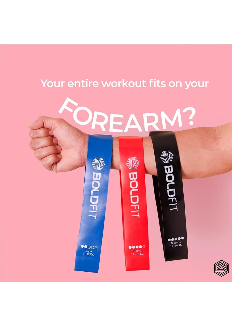 BOLDFIT Boldfit Resistance Bands Mini Loop Set (Pack of 5) Hip Band Toning Exercise Bands for Gym Booty Belt Latex Band for Fitness, Multicolor  - Image 4
