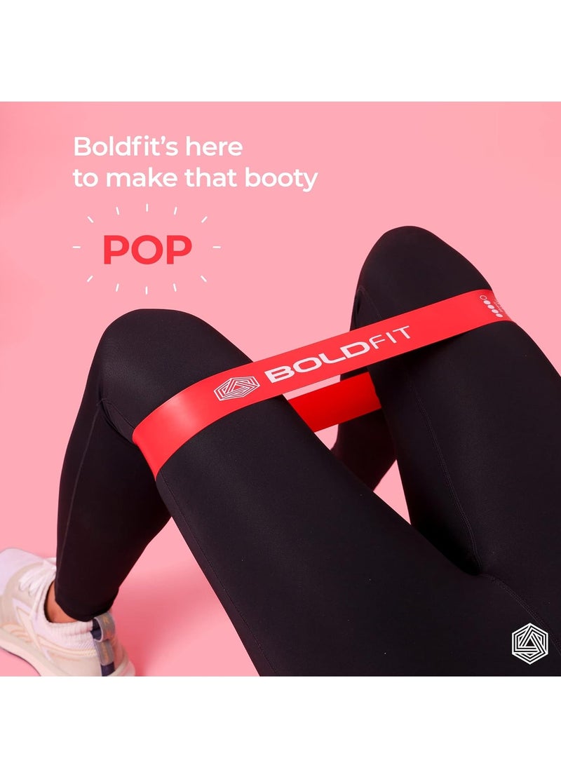 BOLDFIT Boldfit Resistance Bands Mini Loop Set (Pack of 5) Hip Band Toning Exercise Bands for Gym Booty Belt Latex Band for Fitness, Multicolor  - Image 5