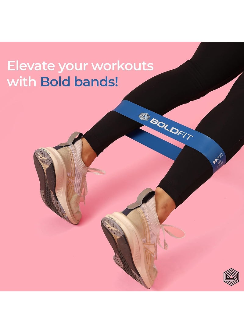 Boldfit Resistance Bands Mini Loop Set (Pack of 5) Hip Band Toning Exercise Bands for Gym Booty Belt Latex Band for Fitness, Multicolor