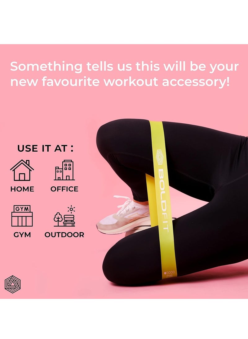 Boldfit Resistance Bands Mini Loop Set (Pack of 5) Hip Band Toning Exercise Bands for Gym Booty Belt Latex Band for Fitness, Multicolor