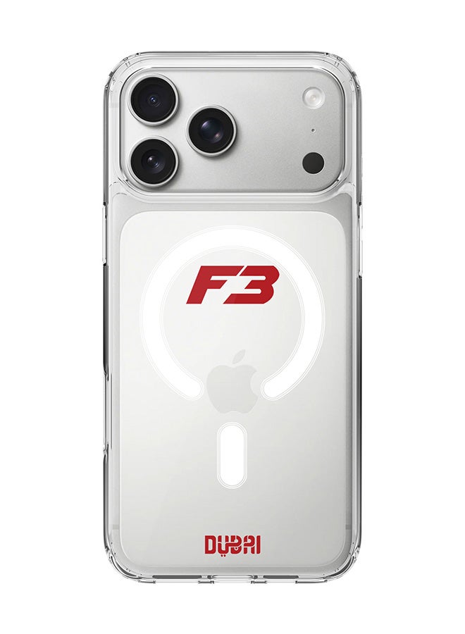 Stylizedd Classic Clear MagSafe Case for iPhone 17 Pro Max , Hybrid Soft Case Flexible Edges Anti Drop TPU PC Gel Thin Transparent Cover [ Designed for iPhone 17 Pro Max ] -  Faz3 Dubai Red