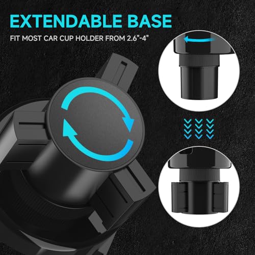 DYLEN Car Cup Holder Tray, Cup Holder Expander Adapter for Car, 9.5” Detachable Car Food Tray Table for Eating, Road Trip Essentials Fits Yeti, Hydro Flask 16-46 oz - Image 5