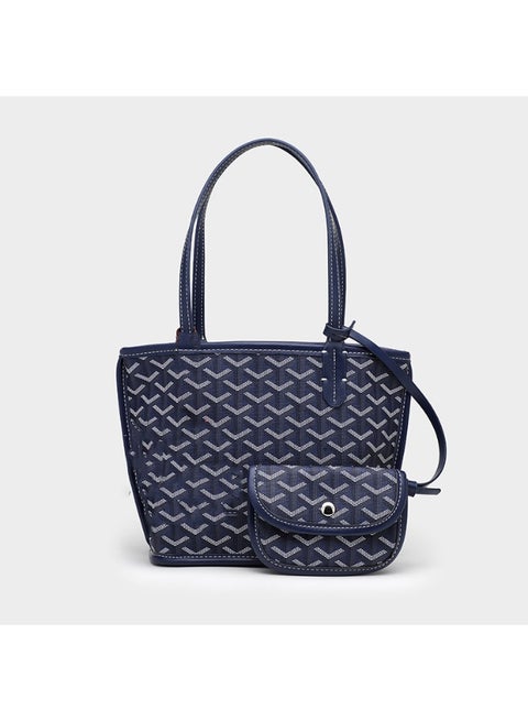 Printed Shopper Small Tote Blue Pendants Random