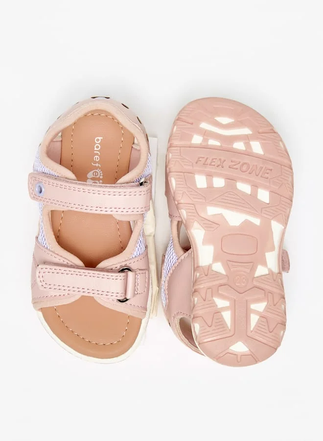 Barefeet Panelled Sandals with Hook and Loop Closure