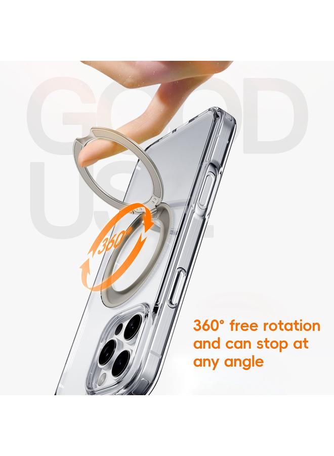 اس-توب جراب هاتف شفاف كريستالي مع حامل مغناطيسي MagSafe لهاتف iPhone 16 Plus - Image 5