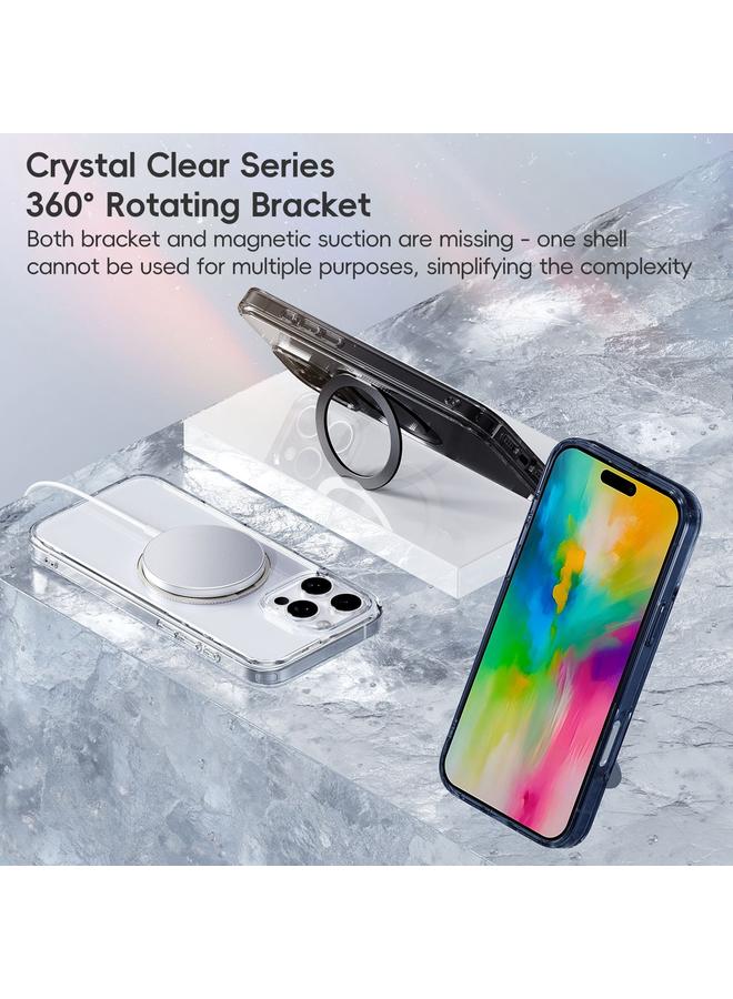 اس-توب جراب هاتف شفاف كريستالي مع حامل مغناطيسي MagSafe لهاتف iPhone 16 Plus - Image 4