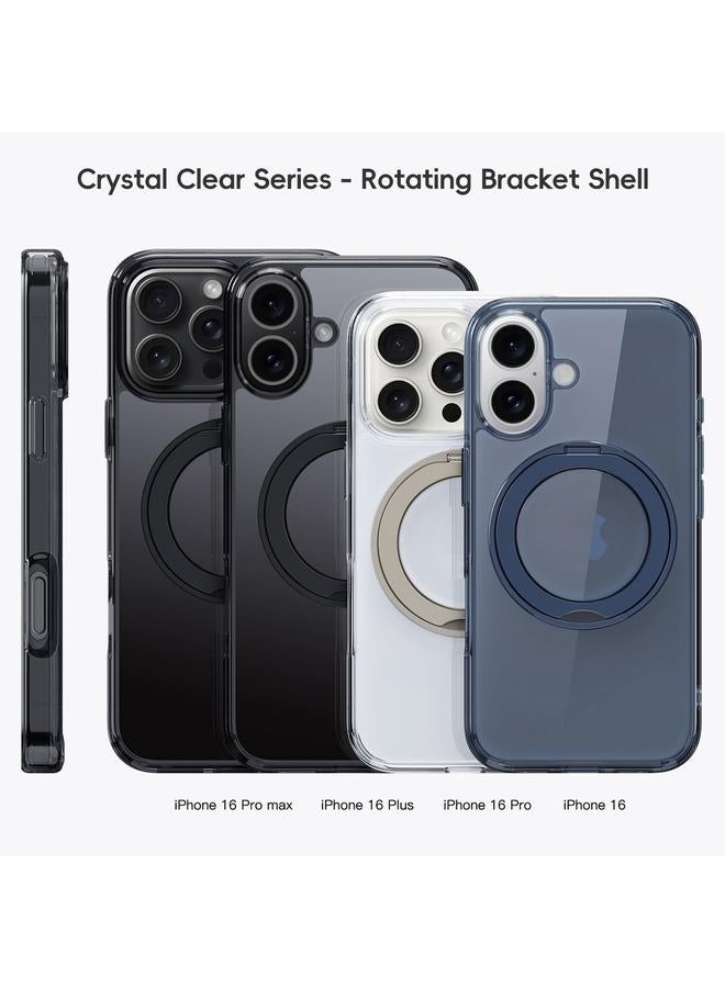 اس-توب جراب هاتف شفاف كريستالي مع حامل مغناطيسي MagSafe لهاتف iPhone 16 Plus - Image 2