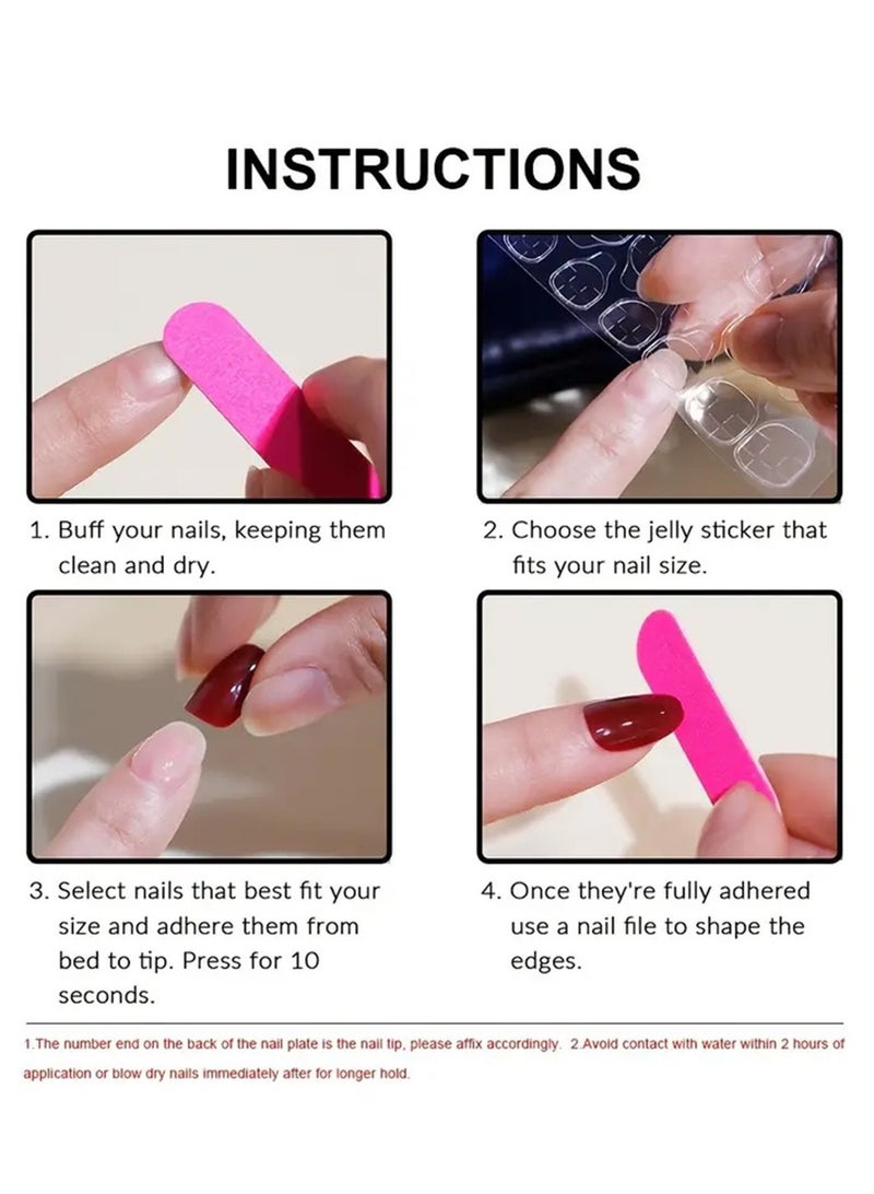 French Tip Press On Nails - Package Soft Gel French Fake Nails Short, Salon-quality Press On Nails, Seamless Glue-on Nails for Woman Nail Art Manicure