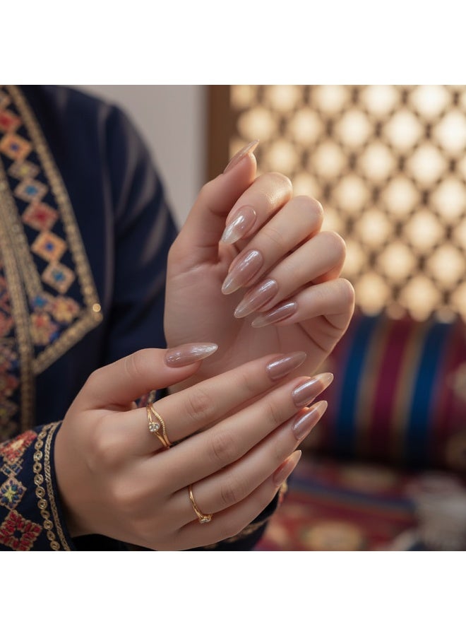 سنسيب اضغط على الأظافر بطرف فرنسي - عبوة من الجل الناعم للأظافر الصناعية الفرنسية القصيرة، اضغط على الأظافر بجودة صالونات التجميل، وأظافر لاصقة سلسة لتقليم الأظافر النسائية - Image 2