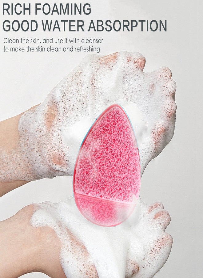 ZZJKeep 2 Pack Facial Sponges, Gentle Face Scrubber Exfoliator, Reusable Cleansing Puff for Exfoliating, Makeup Removal & Daily Face Wash (Pink) - Image 2