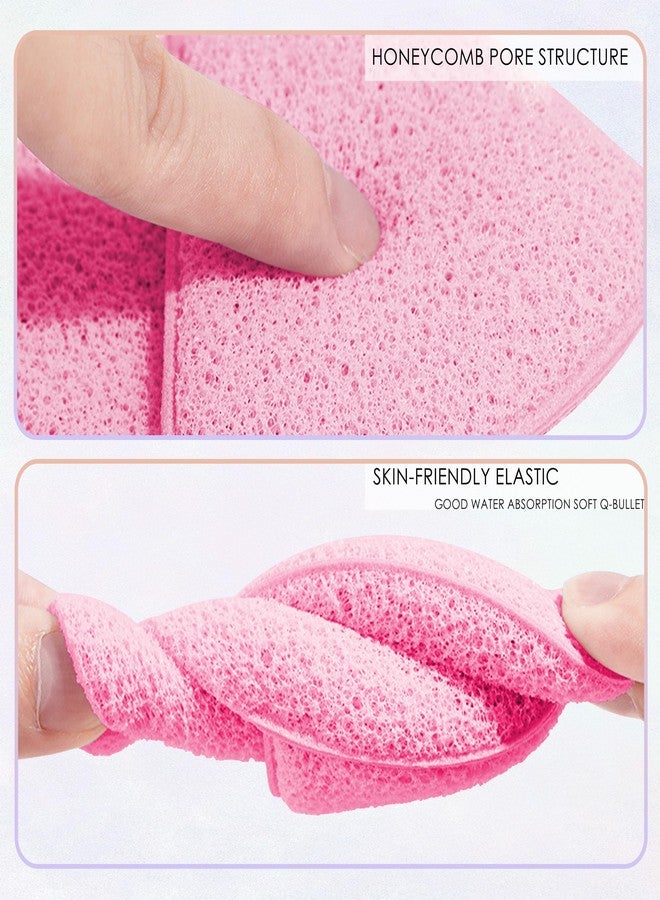ZZJKeep 2 Pack Facial Sponges, Gentle Face Scrubber Exfoliator, Reusable Cleansing Puff for Exfoliating, Makeup Removal & Daily Face Wash (Pink) - Image 4