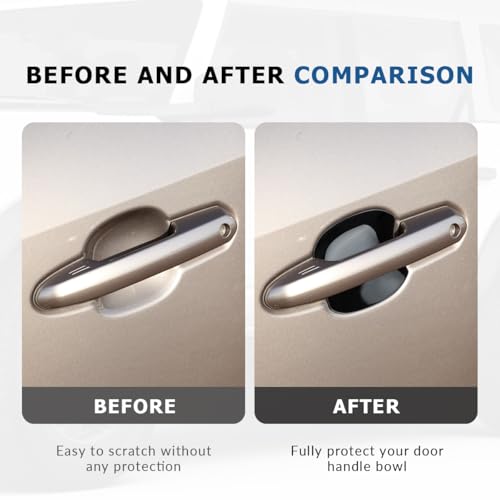 DLOVEG Exterior Door Handle Bowl Cover Compatible for Toyota RAV4 2019 2020 2021 2022 2023 2024 2025 Accessories Door Handle Bowl Scratch Protector Glossy Black - Image 3