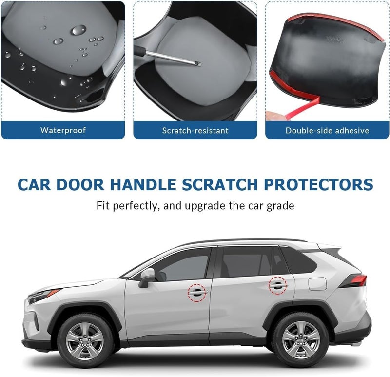 DLOVEG Exterior Door Handle Bowl Cover Compatible for Toyota RAV4 2019 2020 2021 2022 2023 2024 2025 Accessories Door Handle Bowl Scratch Protector Glossy Black - Image 2